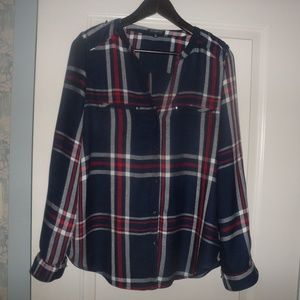 Dynamite Collarless Blouse: Size Large